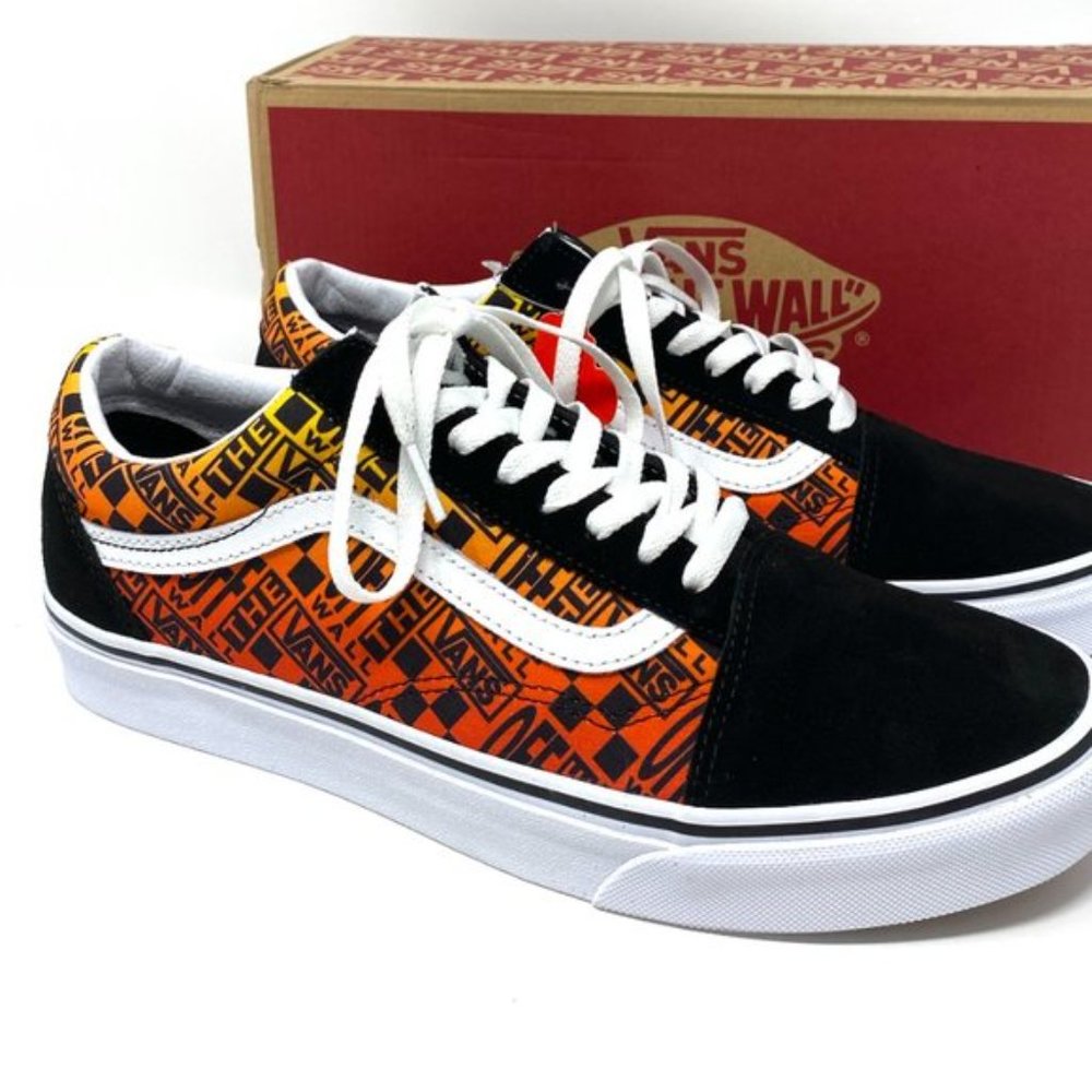 Mega Salevans Old Skool Logo Flame Suede Canvas Shoes Women's Vn0a4u3b2n5 View 2